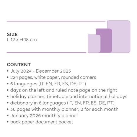 Agenda settimanale Legami 2024-2025, 18 mesi, Medium Photo Weekly Diary - Daisy - 12 x 18 cm - 9