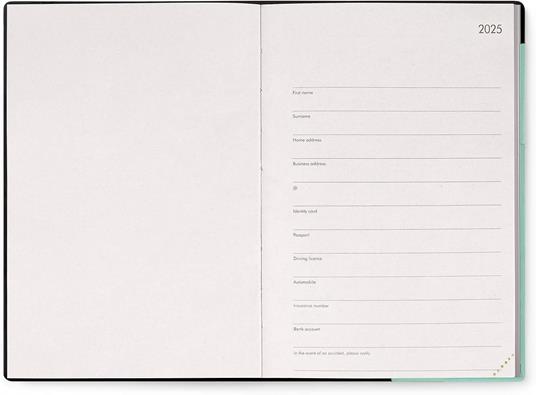Agenda settimanale Legami 12 Mesi - 2025- Medium Weekly Diary With Notebook - Milk & Mint - 3