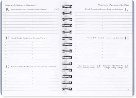 Agenda settimanale spiralata Legami 12 Mesi - 2025  - Small Weekly Spiral Bound Diary - Kitty - 2