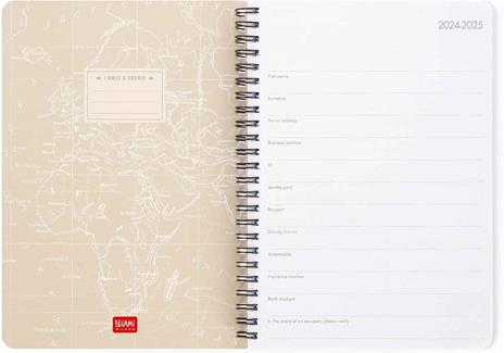 Agenda settimanale spiralata Legami 12 Mesi - 2025  - Large Weekly Spiral Bound Diary - Travel - 3