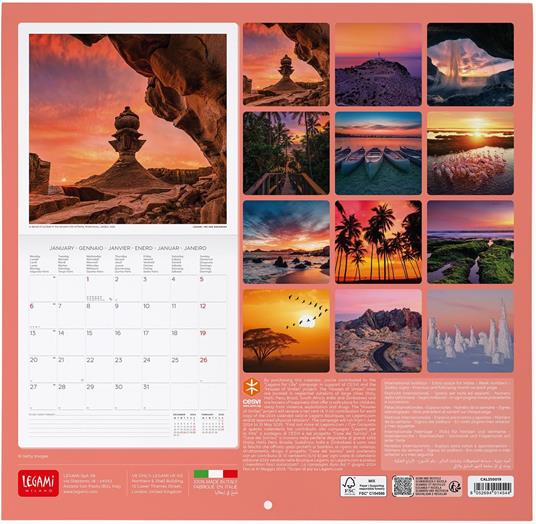 Calendario da Muro 2025 Legami - Sunsets - 30 x 29 - 3