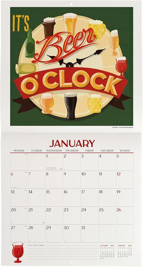 Calendario da Muro 2025 Legami - Beer - 30 x 29 - 2