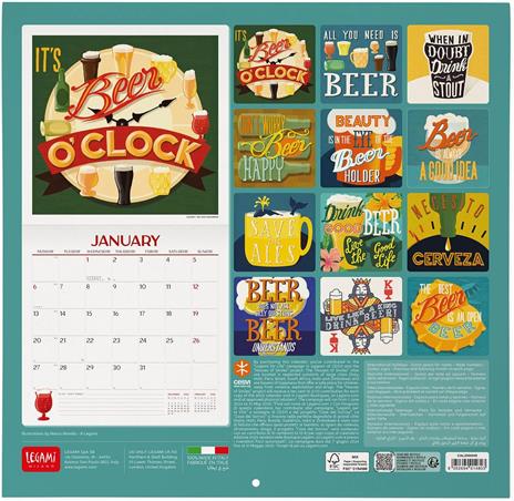 Calendario da Muro 2025 Legami - Beer - 30 x 29 - 3