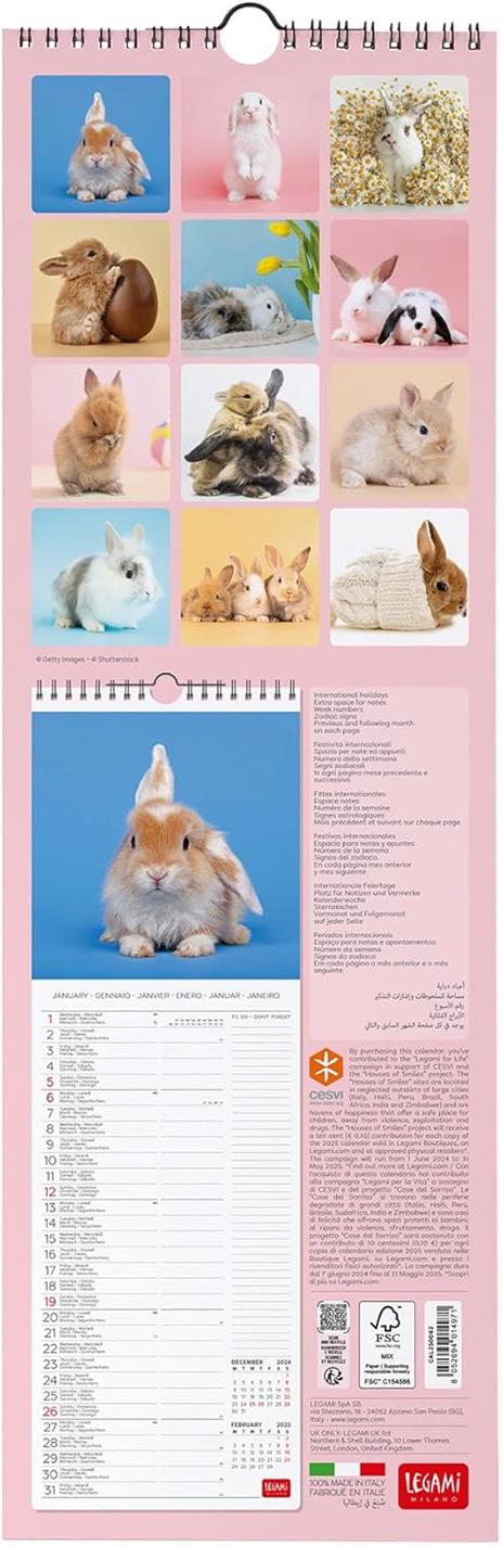Calendario da Muro 2025 Legami - Honey Bunny - 16 x 49 - 3