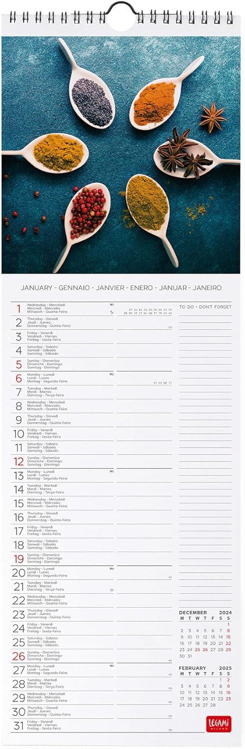 Calendario da Muro 2025 Legami - Herbs & Spices - 16 x 49 - 2