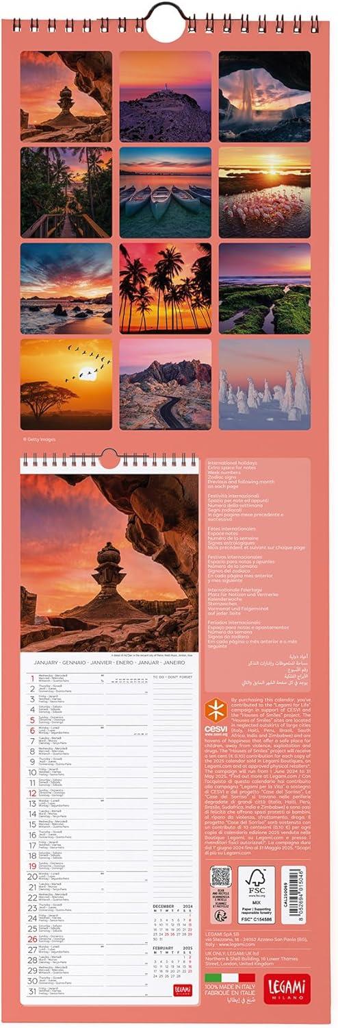 Calendario da Muro 2025 Legami - Sunsets - 16 x 49 - 3
