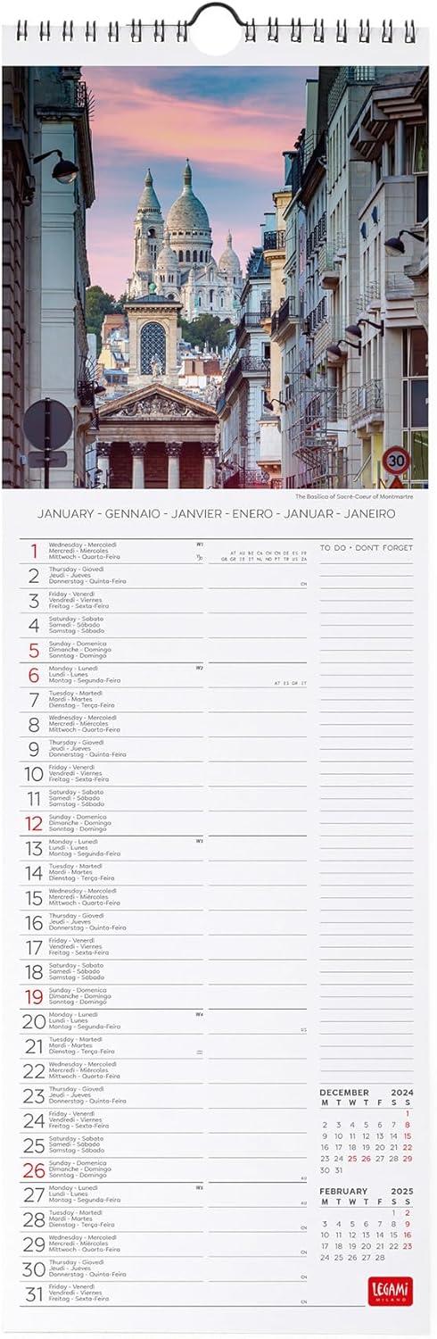 Calendario da Muro 2025 Legami - Paris - 16 x 49 - 2