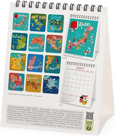 Calendario da Tavolo 2025 Legami - Let'S Travel The World - 12 x 14,5 - 4