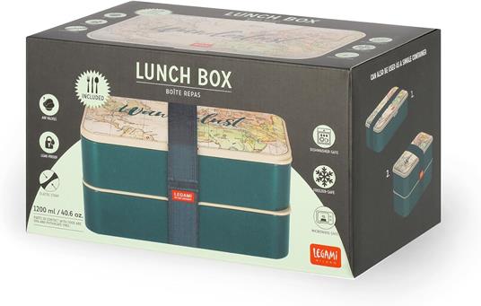Legami - Porta Pranzo, Lunch Box con 3 Posate Incluse, Contenitore Porta Pranzo, Capacità 1200 ml - 6