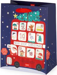 Borsa Regalo Media - Autobus di Natale