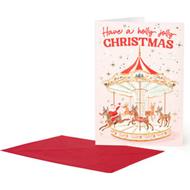 Biglietto di Auguri Grande - Giostra di Babbo Natale