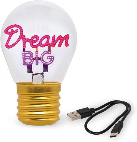 Bulb Fiction - Lightbulb-Shaped Table Lamp - Dream Big - 5