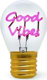 Bulb Fiction - Lightbulb-Shaped Table Lamp - Good Vibes