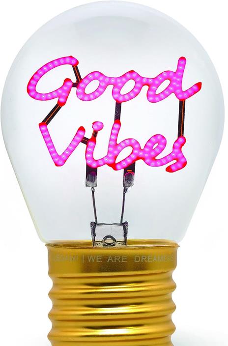 Bulb Fiction - Lightbulb-Shaped Table Lamp - Good Vibes - 2