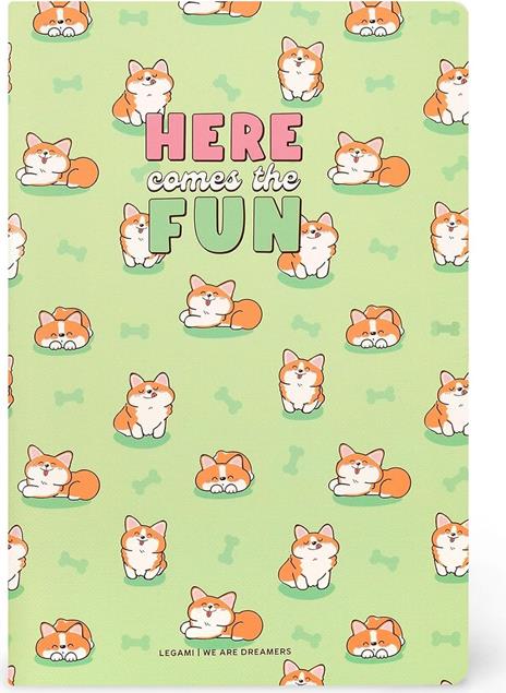 Quaderno a Righe Large - Corgi