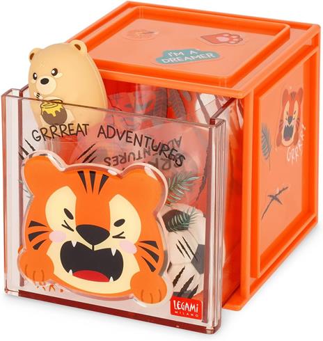 Box componibile organizzatore da scrivania per cancelleria Legami - tigre - 3