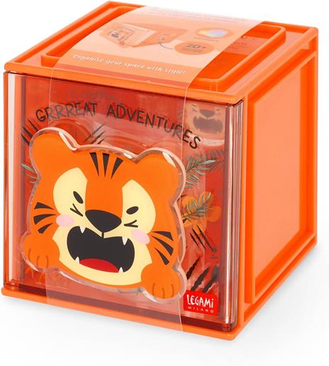 Box componibile organizzatore da scrivania per cancelleria Legami - tigre - 5
