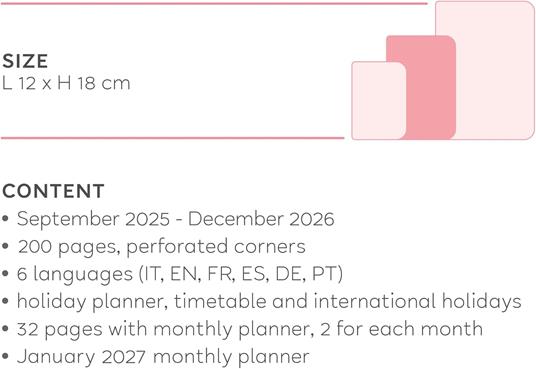 Agenda settimanale Legami 2025 -2026, 16 mesi - Medium weekly Diary - mystic lilac - 6