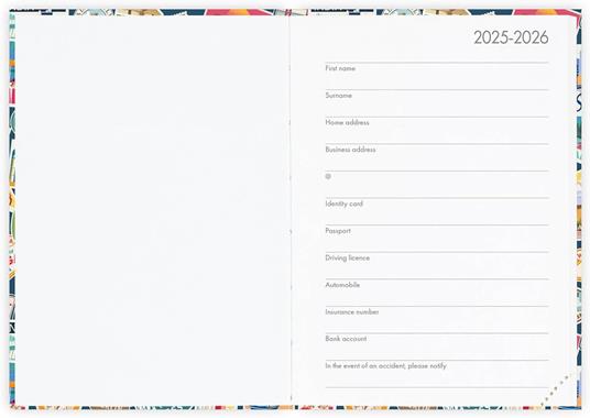 Agenda giornaliera Legami 2025 -2026, 16 mesi - Small photo Daily Diary - travel stickers - 2
