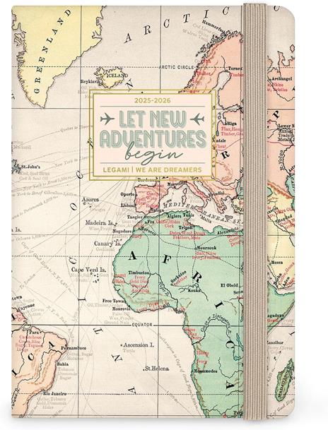 Agenda settimanale Legami 2025 -2026, 16 mesi - Small photo weekly Diary with block notes - travel