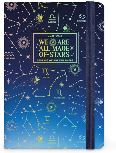 Agenda settimanale Legami 2025 -2026, 16 mesi - Small photo weekly Diary with block notes - stars