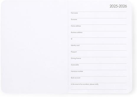 Agenda settimanale Legami 2025 -2026, 16 mesi - Small photo weekly Diary with block notes - stars - 2