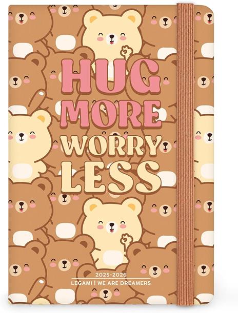 Agenda settimanale Legami 2025 -2026, 16 mesi - Small photo weekly Diary with block notes - teddy bear