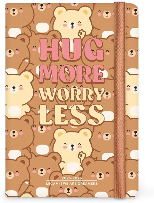 Agenda settimanale Legami 2025 -2026, 16 mesi - Small photo weekly Diary with block notes - teddy bear