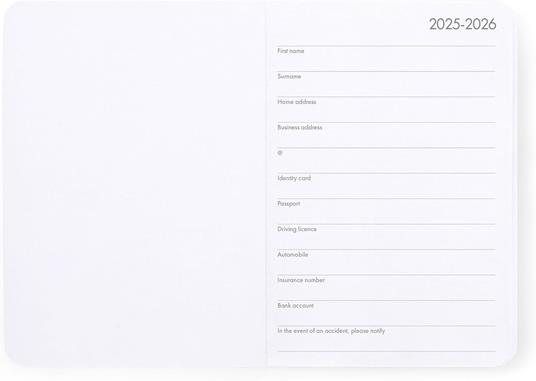 Agenda settimanale Legami 2025 -2026, 16 mesi - Small photo weekly Diary with block notes - teddy bear - 2