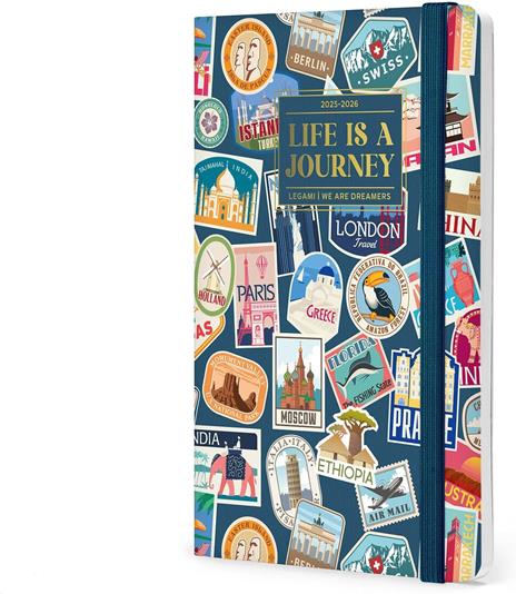 Agenda settimanale Legami 2025 -2026, 16 mesi - Medium photo weekly Diary - travel stickers - 4