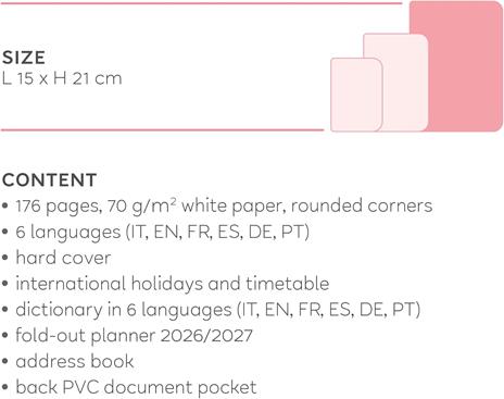 Agenda settimanale Legami 2025 -2026, 16 mesi - large weekly spiral bound Diary - travel stickers - 5