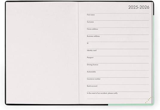 Agenda Legami 12 mesi, 2026, giornaliera, Small Daily Diary - Pastel Mint - 2