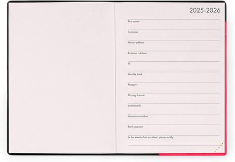 Agenda Legami 12 mesi, 2026, settimanale, Medium Weekly Diary With block notes - Cherry Bomb - 2