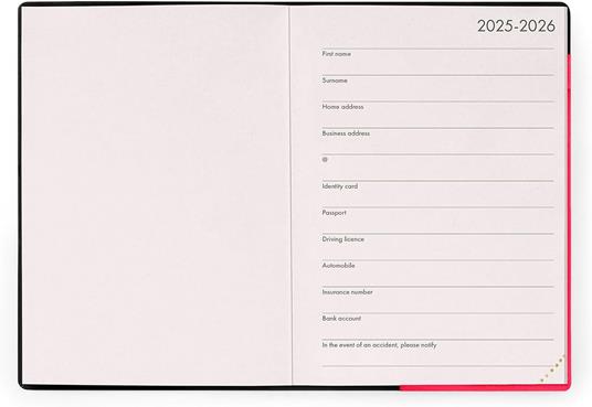 Agenda Legami 12 mesi, 2026, settimanale, Medium Weekly Diary With block notes - Cherry Bomb - 2