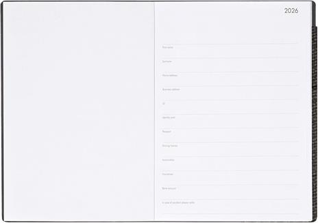Agenda Legami 12 mesi, 2026, settimanale, Large Weekly And Dailydiary - Deep Graphite - 2