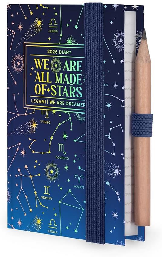 Agenda Legami 12 mesi, 2026, bigiornaliera, Mini 2-Day Diary - Stars - 4