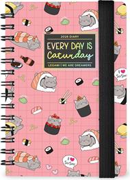 Agenda Legami 12 mesi, 2026, settimanale, Small Weekly Spiral Bound - Sushi Cat