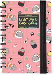 Cartoleria Agenda Legami 12 mesi, 2026, settimanale, Small Weekly Spiral Bound - Sushi Cat Legami