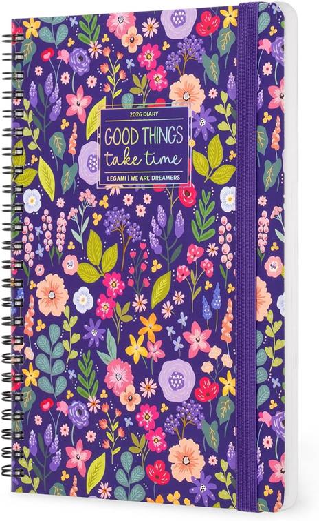 Agenda Legami 12 mesi, 2026, settimanale, Large Weekly Spiral Bound - Flowers - 4
