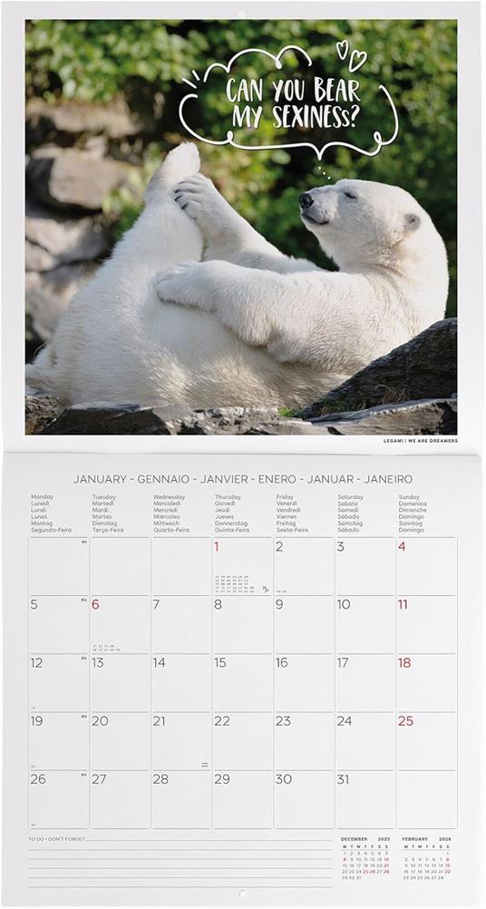 Calendario 2026 da Parete  - Take It Easy - 30 x 29 cm - 2