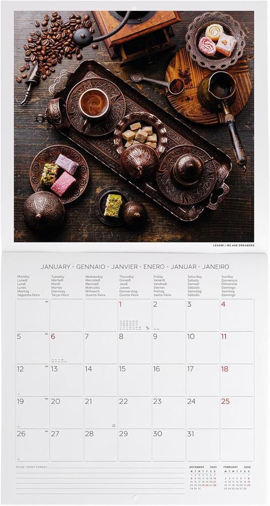 Calendario 2026 da Parete  - Coffee&Chocolate - 30 x 29 cm - 2