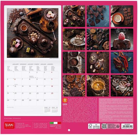 Calendario 2026 da Parete  - Coffee&Chocolate - 30 x 29 cm - 3