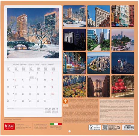 Calendario 2026 da Parete  - New York - 30 x 29 cm - 3