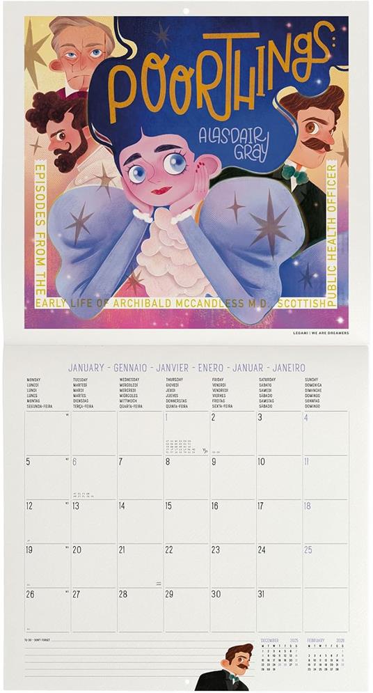 Calendario 2026 da Parete  - Book Lover'S - 30 x 29 cm - 2