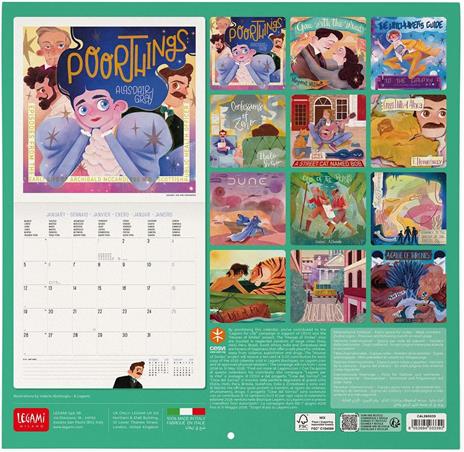 Calendario 2026 da Parete  - Book Lover'S - 30 x 29 cm - 3