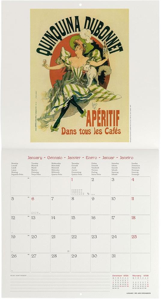 Calendario 2026 da Parete  - Belle Époque - 30 x 29 cm - 2