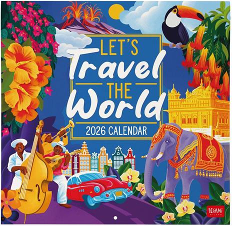 Calendario 2026 da Parete  - Let'S Travel The World - 30 x 29 cm