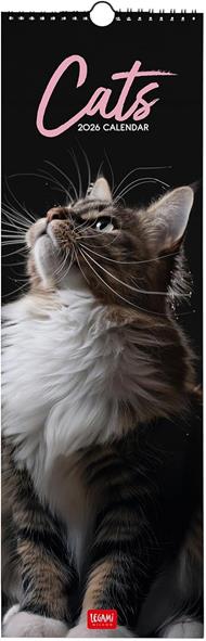 Calendario 2026 da Parete  - Cats - 16 x 49 cm
