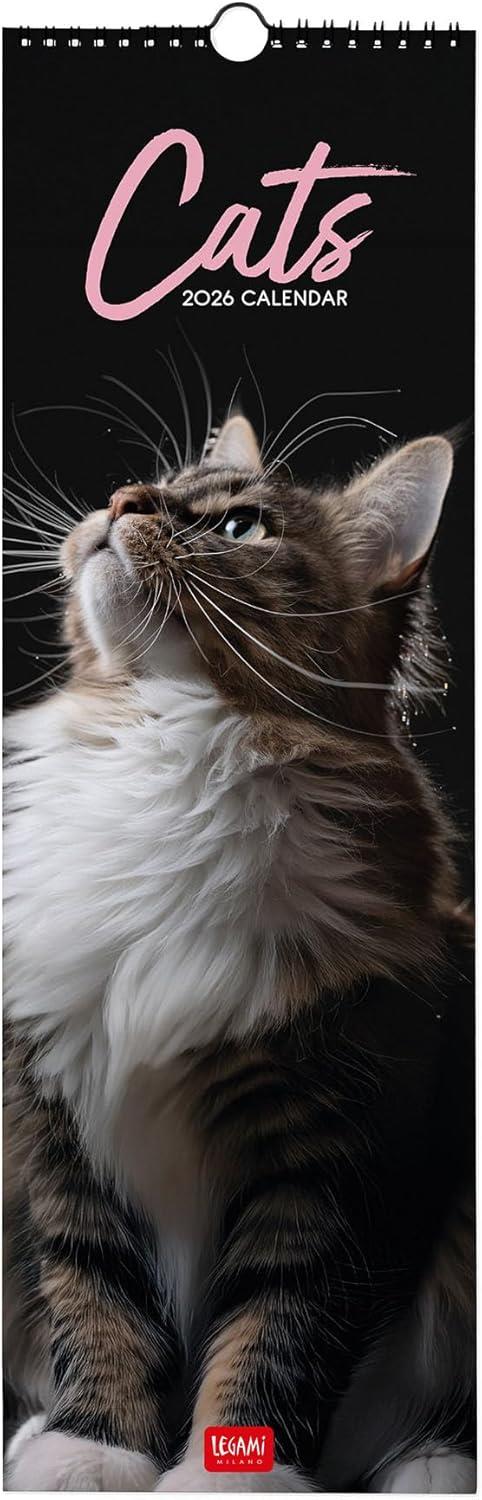 Calendario 2026 da Parete  - Cats - 16 x 49 cm