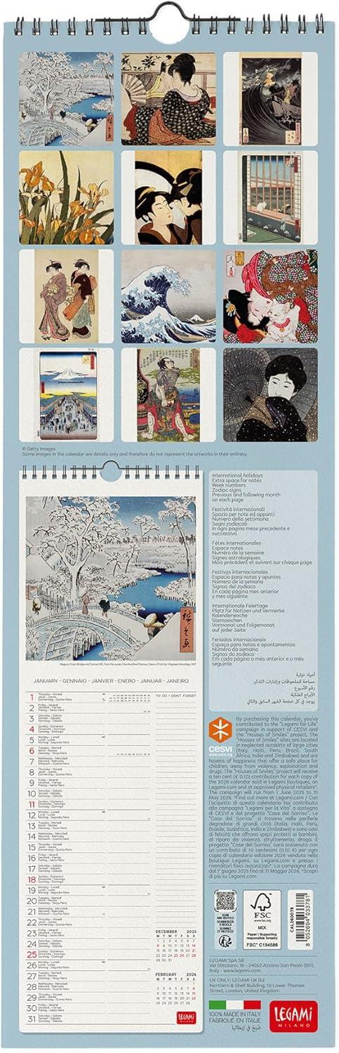 Calendario 2026 da Parete  - Japanese School -16 x 49 cm - 3